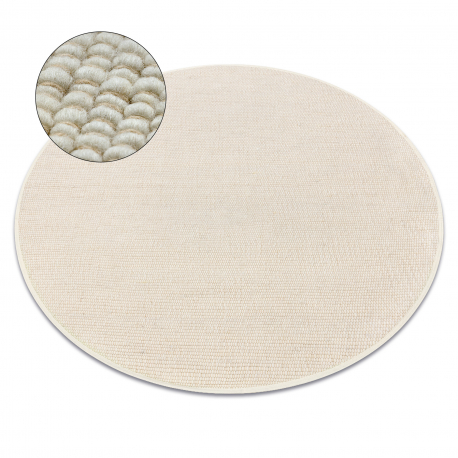 NEPAL 2100 cirkel naturel, crème tapijt - wollen, dubbelzijdig