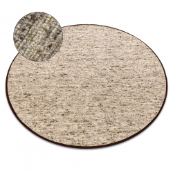 NEPAL 2100 circle sand, beige carpet - woolen, double-sided, natural