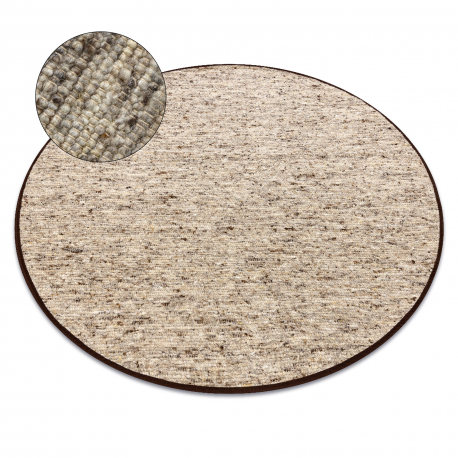 NEPAL 2100 cirkel sand, beige matta - ylle, dubbelsidig, naturlig