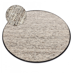 NEPAL 2100 sirkel naturlig grå teppe - ull, dobbeltsidig