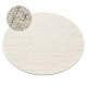 Béžový koberec NEPAL 2100 kruh biele / prírodné sivá - vlnený, obojstranný