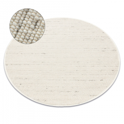Alfombra NEPAL 2100 círculo blanco / naturales gris - lana, de doble cara
