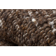 Covor bej NEPAL 2100 cerc maro tabac - din lana, fata-verso, naturala