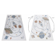 Alfombra BONO 8288 Espacio, planetas crema / antracita