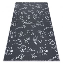 Alfombra para niños TOYS Juguetes, divertido - gris