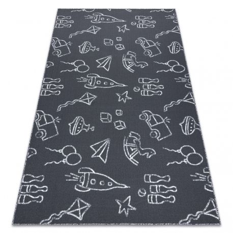 Fitted carpet for kids TOYS to play, children's - grey