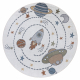 Matto BONO 8288 ympyrä Avaruus, planeetat kerma / antrasiitti