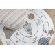 Carpet BONO 8288 circle Space, planets cream / anthracite