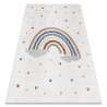 Dywan BONO 724 TĘCZA SERCA kremowy / jasny szary