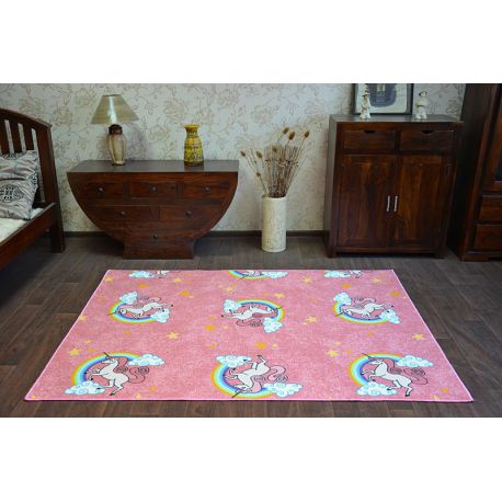 Montert teppe for barn UNICORN rosa