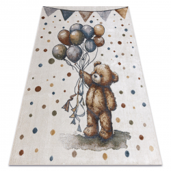 Carpet BONO 9614 Bear, balloons cream / light grey