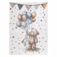 Koberec BONO 9614 medveď, balóny krém / svetlo šedá