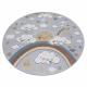 Tappeto BONO 8437 cerchio Nuvole, cielo, grigio chiaro / crema
