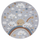 Χαλί BONO 8437 κύκλος σύννεφα, ουρανός, ανοιχτό γκρι / κρέμα