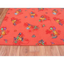 Moquette FUNNY BEAR rouge- carrelage 