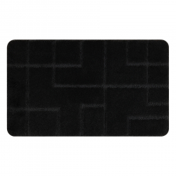 Koupelnový koberec SUPREME LINES, linky, protiskluzový, měkký - černý
