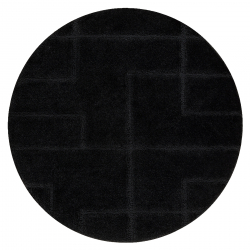 Kúpelňový koberec SUPREME kruh LINES, linky, protišmykový, mäkký - čierny