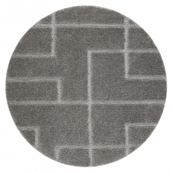 Koupelnový koberec SUPREME kruh LINES, linky, protiskluzový, měkký - šedá