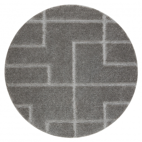 Koupelnový koberec SUPREME kruh LINES, linky, protiskluzový, měkký - šedá