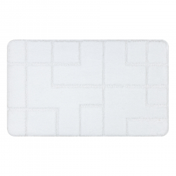 Fürdőszoba szőnyeg SUPREME LINES, vonalak, csúszásmentes, puha - fehér