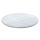 Koupelnový koberec SYNERGY kruh, glamour, protiskluzový, měkký - lurex bílá