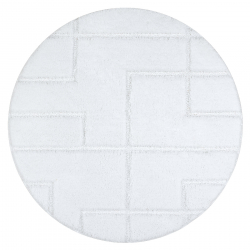 Koupelnový koberec SUPREME kruh LINES, linky, protiskluzový, měkký - bílá