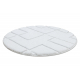 Koupelnový koberec SUPREME kruh LINES, linky, protiskluzový, měkký - bílá