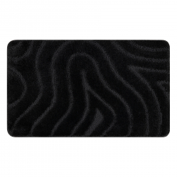 Koupelnový koberec SUPREME WAVES, vlny, protiskluzový, měkký - černý