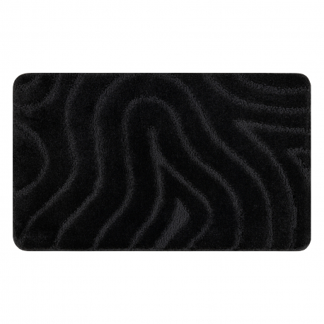 Koupelnový koberec SUPREME WAVES, vlny, protiskluzový, měkký - černý