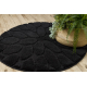 Koupelnový koberec SUPREME kruh STONES, kameny, protiskluzový, měkký - černý