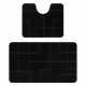 Set da bagno due pezzi tappeto SUPREME LINES, antiscivolo, morbido - nero