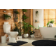 Set da bagno due pezzi tappeto SUPREME LINES, antiscivolo, morbido - nero