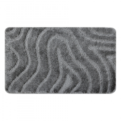 Kúpelňový koberec SUPREME WAVES, vlny, protišmykový, mäkký - sivá