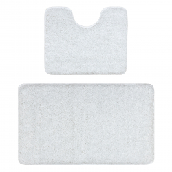 Dvojdielny kúpeľňový set koberec SYNERGY, glamour, protišmykový, mäkký - lurex biela