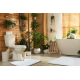 Divdaļīgs vannas istabas komplekts paklājs SYNERGY, glamūrs, neslīd, mīksts - lureks balts
