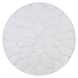 Kúpelňový koberec SUPREME kruh STONES, kamene, protišmykový, mäkký - biela