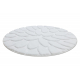 Kúpelňový koberec SUPREME kruh STONES, kamene, protišmykový, mäkký - biela