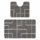 Set da bagno due pezzi tappeto SUPREME LINES, antiscivolo, morbido - grigio
