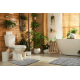 Set da bagno due pezzi tappeto SUPREME LINES, antiscivolo, morbido - grigio