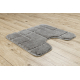 Set da bagno due pezzi tappeto SUPREME LINES, antiscivolo, morbido - grigio