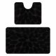 Set da bagno due pezzi tappeto SUPREME STONES, antiscivolo, morbido - nero