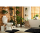 Kétrészes fürdőszoba készlet szőnyeg SUPREME STONES, kövek, csúszásmentes, puha - fekete