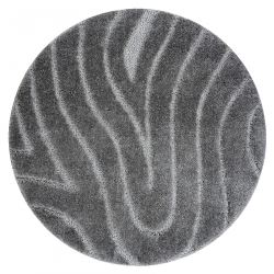 Koupelnový koberec SUPREME kruh WAVES, vlny, protiskluzový, měkký - šedá