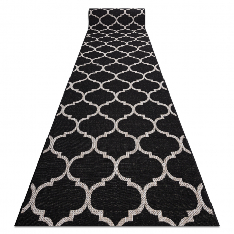 Runner SIZAL FLOORLUX design 20608 Moroccan trellis black / silver 80 cm