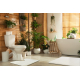 Kétrészes fürdőszoba készlet szőnyeg SANTA, egyszerű, csúszásmentes, puha - fehér