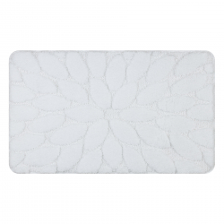 Koupelnový koberec SUPREME STONES, kameny, protiskluzový, měkký - bílá