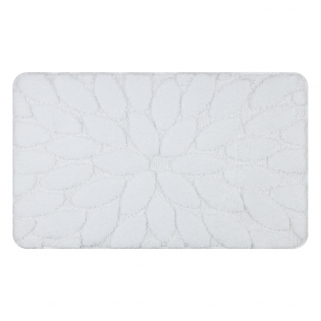 Koupelnový koberec SUPREME STONES, kameny, protiskluzový, měkký - bílá