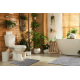 Kétrészes fürdőszoba készlet szőnyeg SANTA, egyszerű, csúszásmentes, puha - szürke