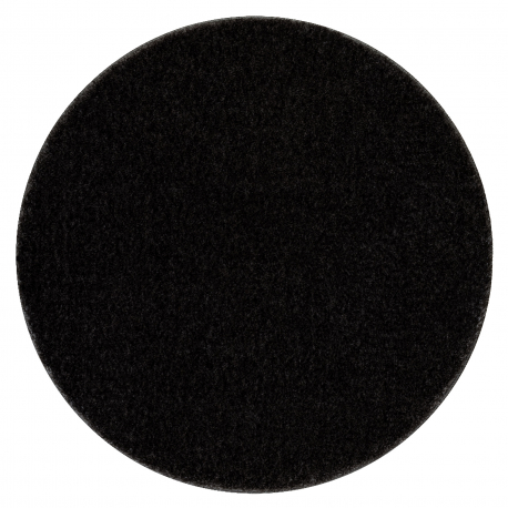 Bathroom rug SANTA circle plain, non-slip, soft - black