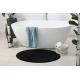Kúpelňový koberec SANTA kruh hladký, protišmykový, mäkký - čierny